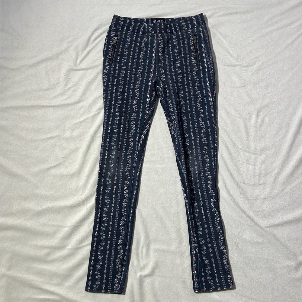 Place Navy Floral Patterned Pants